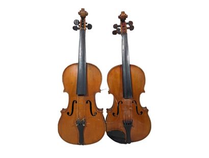 Lot de deux violons comprenant : 
- Violon...