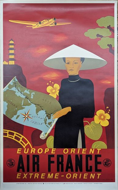 null Lucien BOUCHER.
Affiche Air France. Europe Orient / Extrême-Orient. D'après...