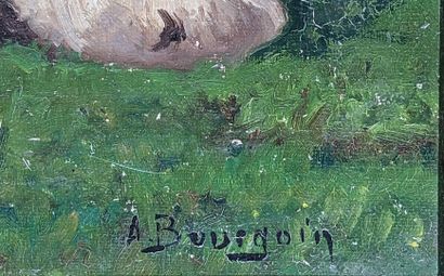 null Aimé-Adolphe BOURGOIN (1824-?)
"Les vaches"
Réunion de deux huiles sur toile...