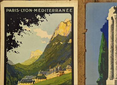 null 2 affiches PLM (Paris-Lyon-Méditerranée): 
- «La Provence Romaine, berceau de...