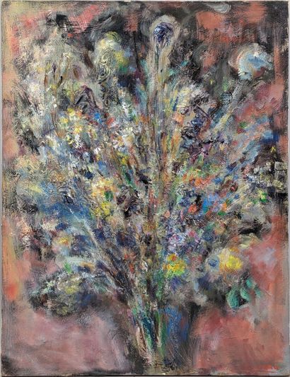 null Antoine SERRA (1908-1995)
"Panache multicolore"
Huile sur toile signée en bas...