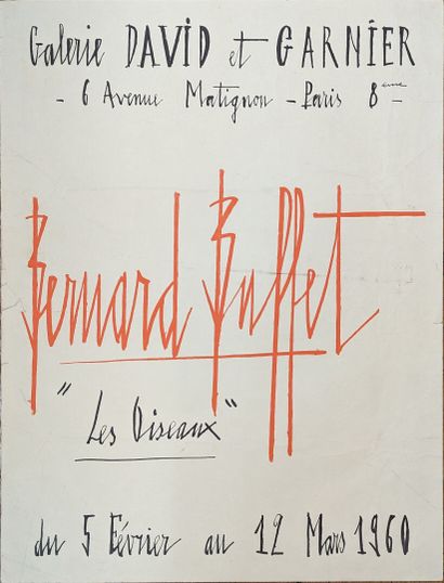 null Bernard BUFFET (1928-1999), d'après. 
Affiche pour l'exposition «Les Oiseaux»...