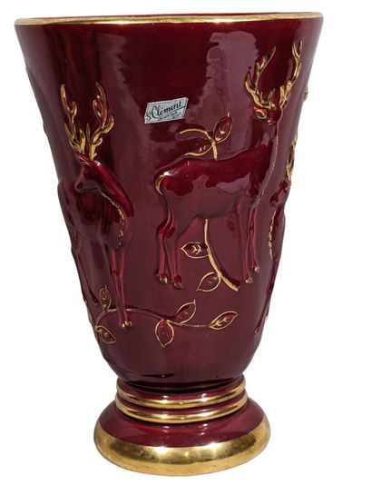 SAINT-CLEMENT
Grand vase tronconique en céramique...