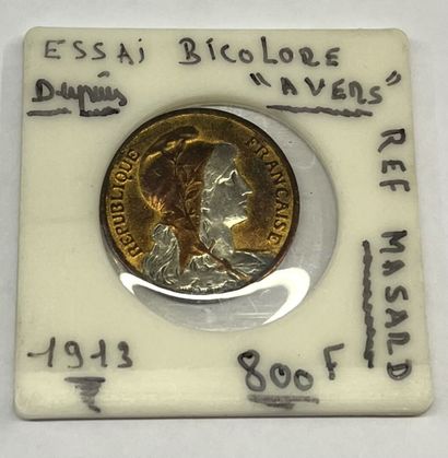 5 centimes de Francs 1913 Essai bicolore...