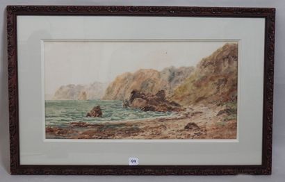 null Alexander WILLIAMS (1846-1930)
"Lions Rocks Moth Dublin Bay"
Aquarelle SBD et...