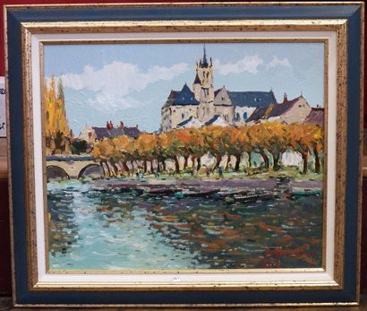 null Guy LEGENDRE (1946)
"Moret sur Loing" HST 50 x 51 cm 

