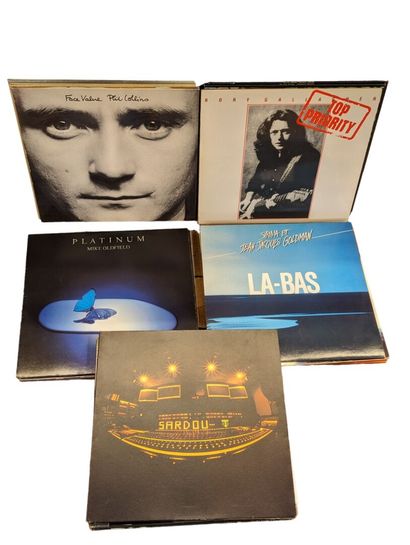 null Lot de 33 disques vinyles 33 tours dont: Jean-Jacques GOLDMAN, CHAMFORT, Claude...