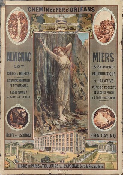 null Affiche "Chemins de fer d'Avignon" éditée par Camintz (quelques usures, déchirure...
