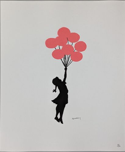 null BANKSY (d'après)
« Girl with Balloons » 
Lithographie signée et numérotée 29/150
Avec...