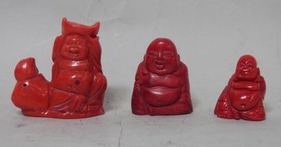 null 3 objets Bouddha couleur corail
