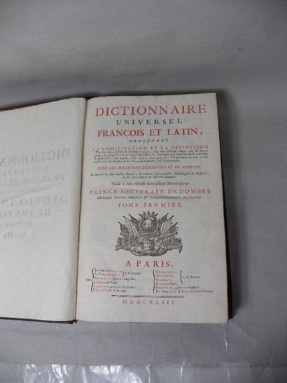 null TREVOUX "Dictionnaire universel Français et Latin" - 6 tomes in-folio reliés...