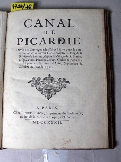 null Le Canal de Picardie - Devis des ouvrages nécessaires à faire pour la construction...