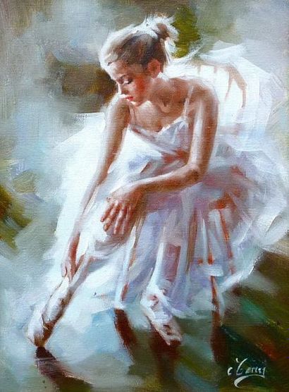 MARY Jeune ballerine - Huile sur toile - 40 x 30 cm