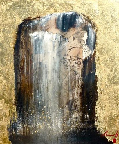 Olivier TRAMONI Hommage à Klimt - Technique mixte - 120 x 100 cm