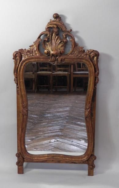 null Miroir en bois doré-Travail moderne de style baroque Louis XV