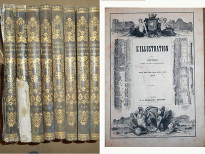 null L'ILLUSTRATION , revues reliées en 8 vol. (accidents) de 1843 au 20 février...
