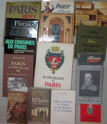 null (Paris) lot de 40 vol. reliés ou brochés et divers sur PARIS (2 cartons)