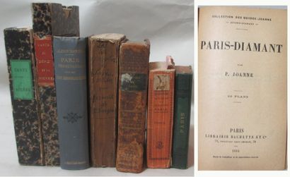 null GUIDES : 23 volumes dont NAGEL (2), guides bleus anciens avec carte : Paris...