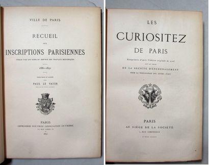 null (Paris) 2 vol. reliés µ LES CURIOSITES DE PARIS, Paris 1883 * RECUEIL DES INSCRIPTIONS...