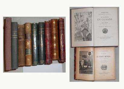 null VOYAGE. XIX°/ XX° siècle lot de 9 volumes reliés dont : HENRY DE MONFREID « LES...
