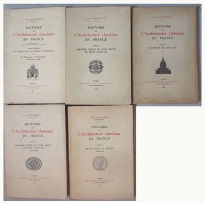 null ARCHITECTURE - 5 volumes brochés - Louis HAUTECOEUR « Histoire de l'Architecture...