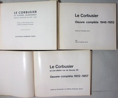null ARCHITECTURE - LE CORBUSIER (entre 1929 et 1957), 3 vol. dont un avec sa jaquette...