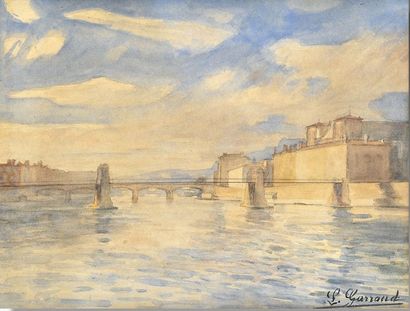 null Léon GARRAUD (1877-1961) : 
« Vue de la Saône », 
aquarelle sbd, 26 x 35cm