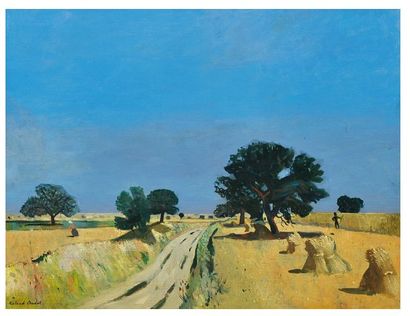 Roland OUDOT (1897-1981) "La Beauce près Montfort Lamaury" Huile sur toile. 50 x...