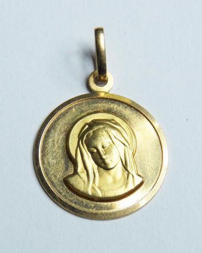 null Médaille religieuse "Vierge Sainte" en or jaune - Poids : 3,2 g 
