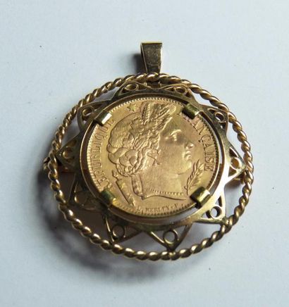 null Pendentif broche 20 Francs or - Poids : 13 g 