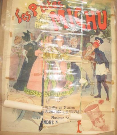 null Affiche en couleur "LES P'TITES MICHU" (déchirures et mauvais état) - 88 x 122...