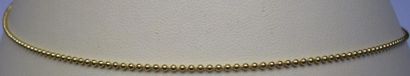 null Collier en or mailles perles fermoir anneau ressort - Poids brut : 4,35 g 