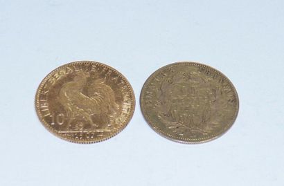 null 2 pièces de 10 Francs or Vente sur désignation, toutes les pièces sont conservées...