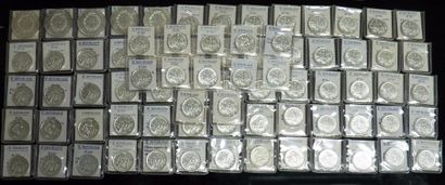 null 72 pièces de 5 Francs argent 5 pièces de 50 Francs argent Vente sur désignation,...