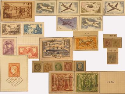 null Quatre classeurs de timbres : aviation,divers et anciens. 