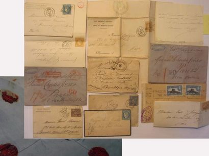 null Enveloppes, cartes postales oblitérées anciennes, planches de timbres neufs....