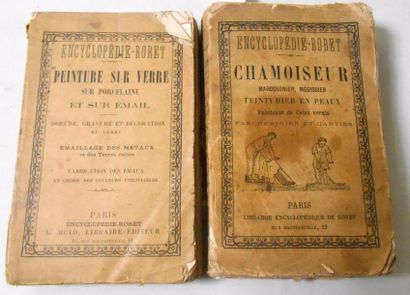 null Lot de deux livres - Manuels Roret (Chamoisier, Teinturier peaux, Peinture verre,...