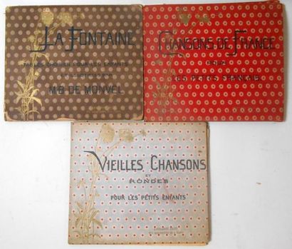 null Lot de trois livres - M.B. DE MONVEL - La Fontaine - Fables choisies - Chansons...