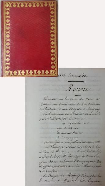 null Aug. DE CASE : manuscrit concernant le voyage de la duchesse d'Angoulême à travers...