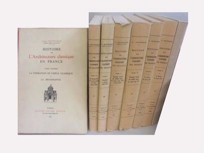 null ARCHITECTURE (10 vol.) : - HAUTECOEUR Louis : HISTOIRE DE L'ARCHITECTURE CLASSIQUE...