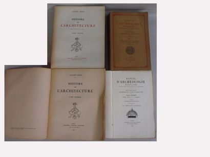 null ARCHITECTURE : lot de 5 volumes dont : AUGUSTE CHOISY "HISTOIRE DE L'ARCHITECTURE"Paris,...