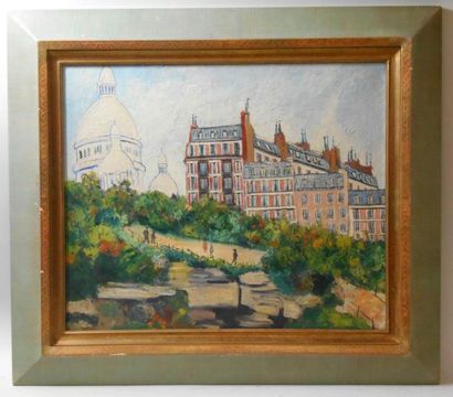 null Elisée MACLET (1881-1962) "Montmartre" Huile sur toile signée en bas à gauche...