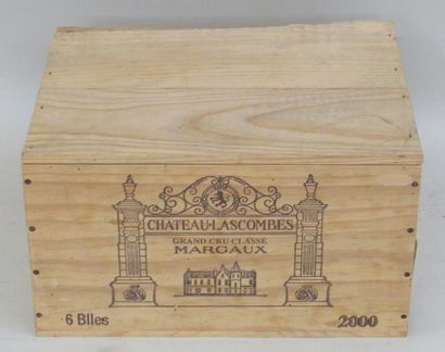 null 6 Bouteilles de CHATEAU LASCOMBES Margaux 2000 (caisse bois d'origine) 