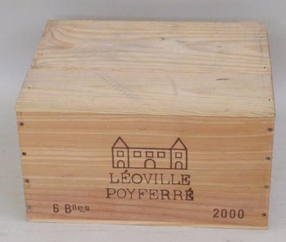 null 6 Bouteilles de CHATEAU LEOVILLE POYFERRE 2000 (caisse bois d'origine) 