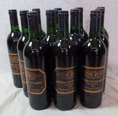 null 12 bouteilles de CHATEAU FEYTIT CLINET 1986 