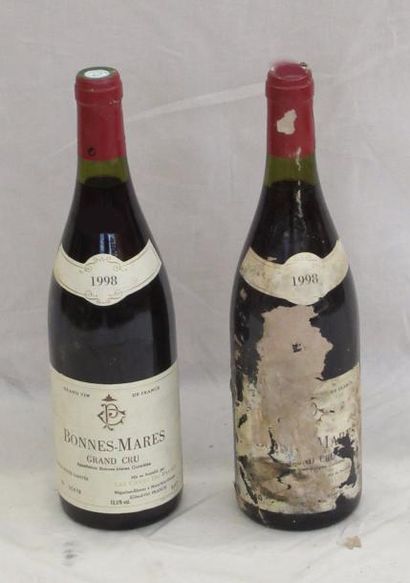 null 2 bouteilles BONNES MARES Grand cru 1998 (étiquettes abîmées) 