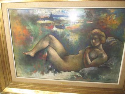 null Paul-Elie GERNEZ (1888 - 1948) "Nu" Pastel sur toile signé en bas à droite -...