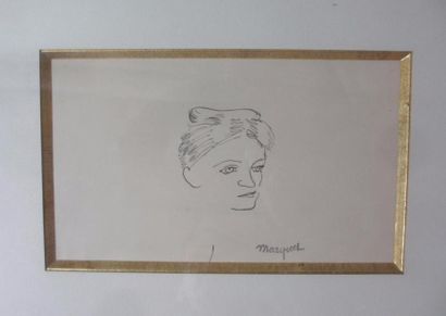 null Albert MARQUET (Bordeaux 1875 - Paris 1947) Visage de femme Plume et encre noire...