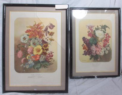 null Elisa CHAMPIN (d'après) "Brassées de fleurs" Deux reproductions en couleur issues...