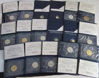 null Lots de pièces Monnaie de Paris (avec certificats) dont : - 3 Olympic Games...